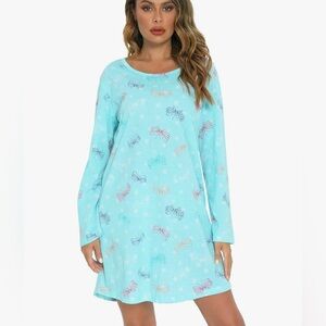 2X Enjoy Night Nightdress with Polka Dot and Dragonfly Print, NWT